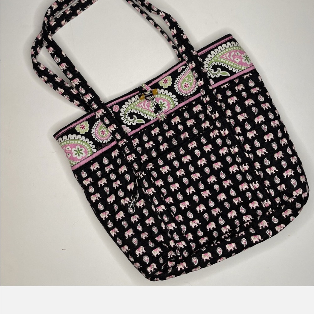 RARE Vera Bradley Elephant Black and Pink Tote Bag and Duffle Bag